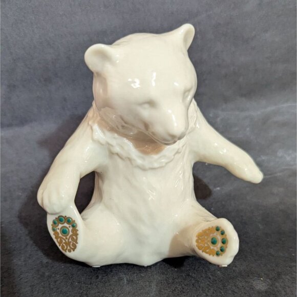 Vintage 1991 Lenox Jewels China Jeweled Collection Sitting Bear 4” Tall - Picture 3 of 8